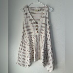 Maeve by Anthropology sleeveless striped Tunic, size Small Asymmetrical